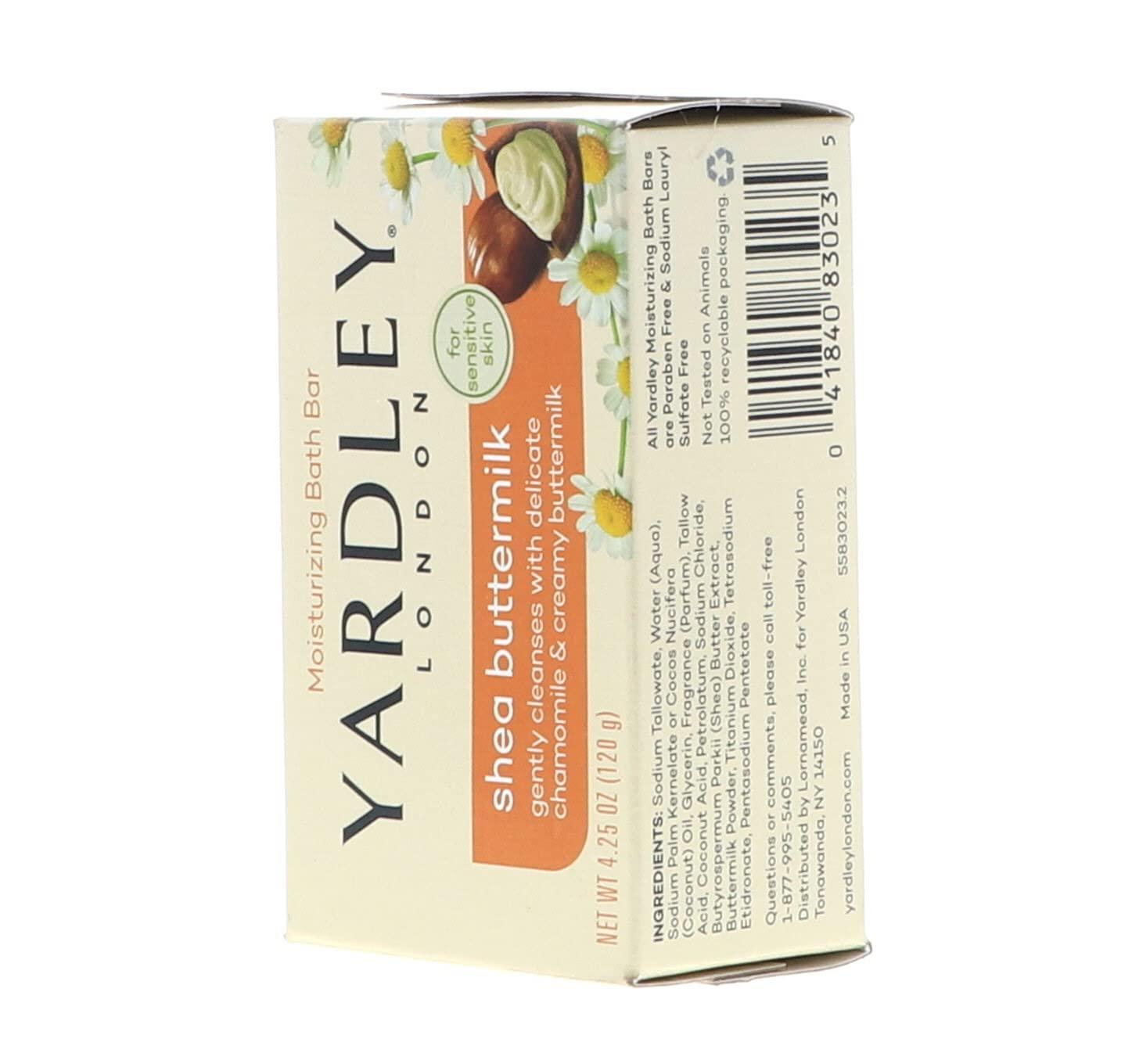 Yardley London Sensitive Skin Shea Buttermilk Bar Soap 4.25 oz (Pack of 12)