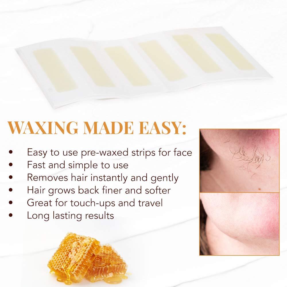 GiGi Face Hair Removal Strips PreWaxed with AllPurpose Honee