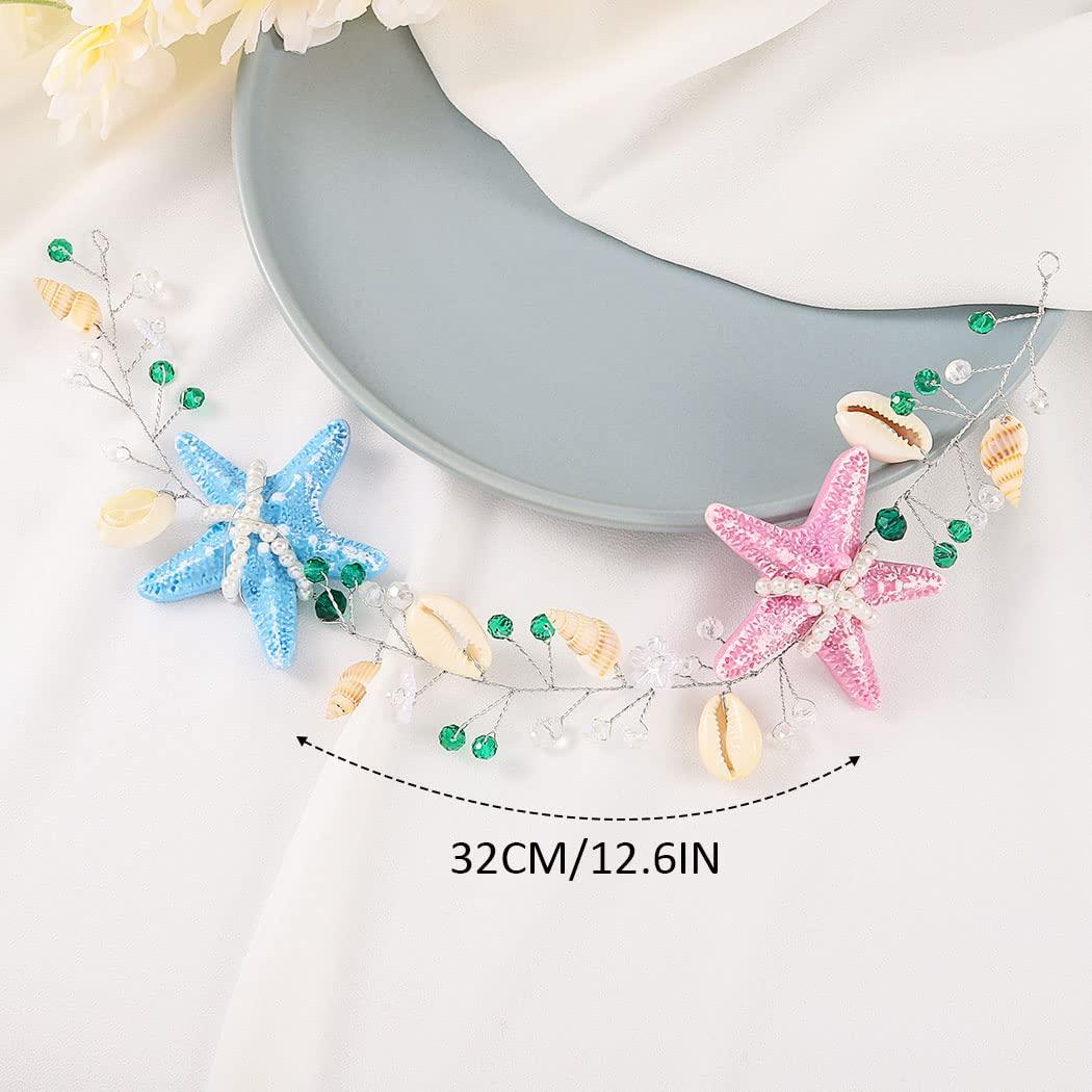 MAREA - Bridal hair vine with blue Swarovski Starfish