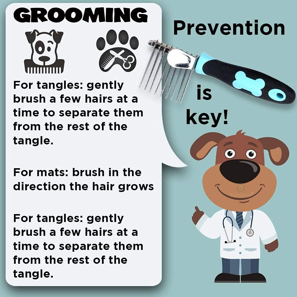 SunGrow Poodle Dog & Bunny Comb Dematting and Detangler Long Hair