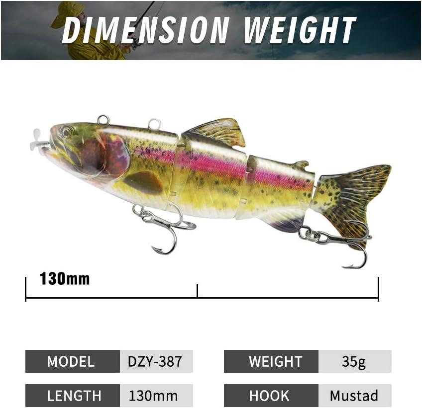  Robotic Swimming Lure,ODS Electric Fishing Lure 4 Segment  Jointed Swimbait USB Rechargeable Robotic Lure for Bass Trout Pike : Sports  & Outdoors