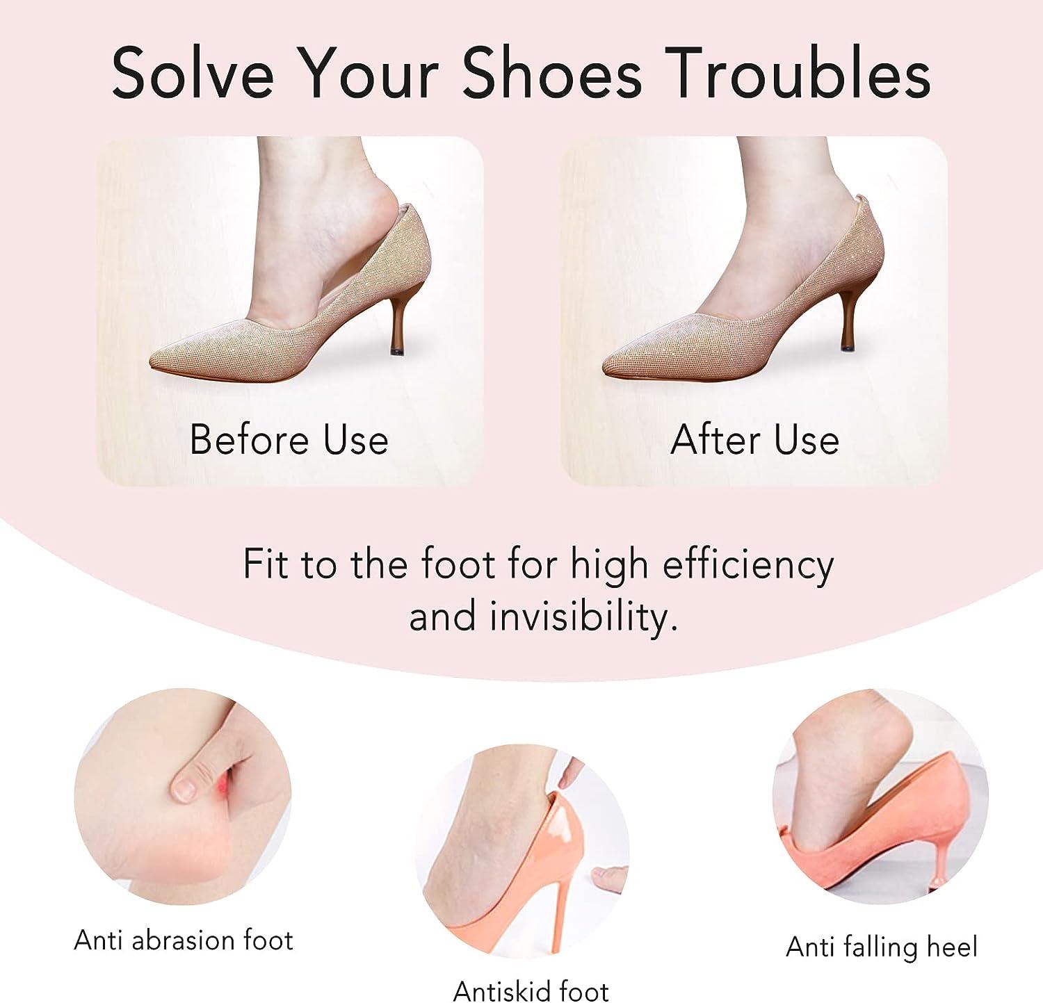 OKGL Shoe Help Grips for Shoes Too Big Heel Insert for Women and Men