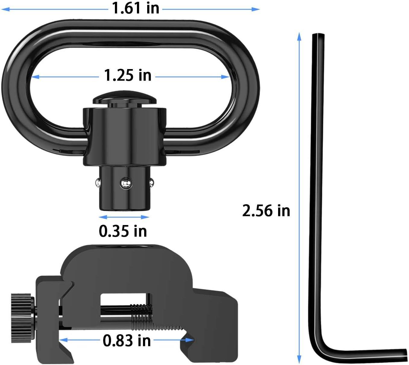 Anelli Girella Per Cintura Fucile - 2 Pezzi Rilascio Rapido QD 1.25 Pollici - Foto 8
