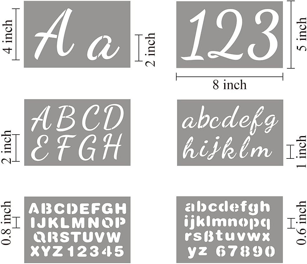 Large Letter Stencils for Painting on Wood - 44 Pack Alphabet Letter Number  Stencil Templates with Signs