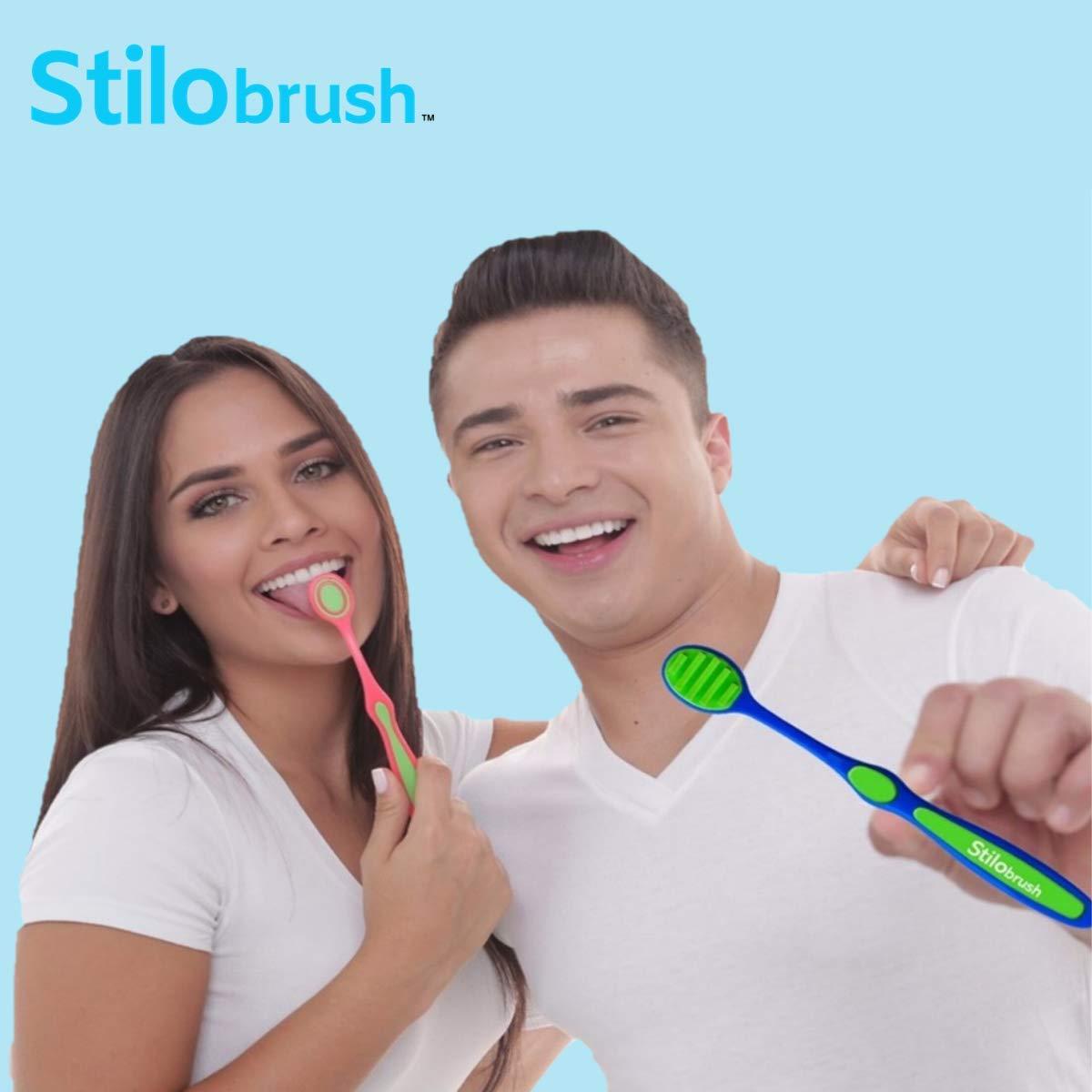 Stilobrush Tongue Squeegee Brush Fight Bad Breath, 5 Pack, Ergonomic