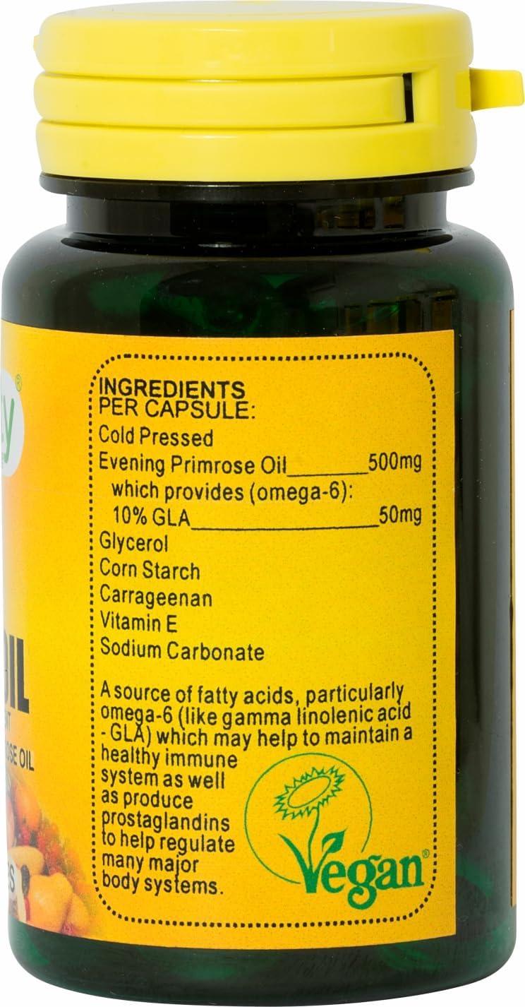 Veganicity Evening Primrose Oil 500mg (10 GLA) Omega6 Plant