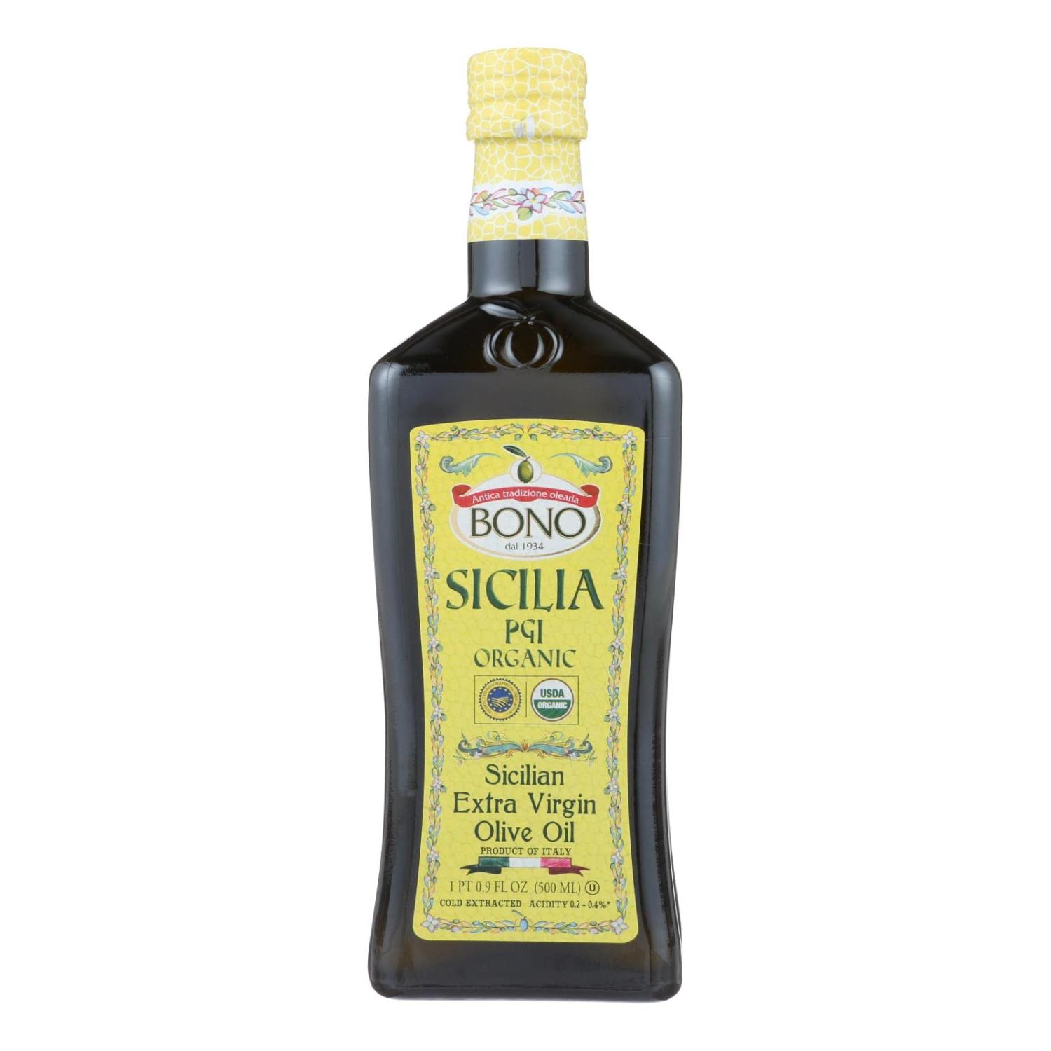 Organic Sicilian Extra Virgin Olive Oil PGI Bono, 16.9 Fl Oz