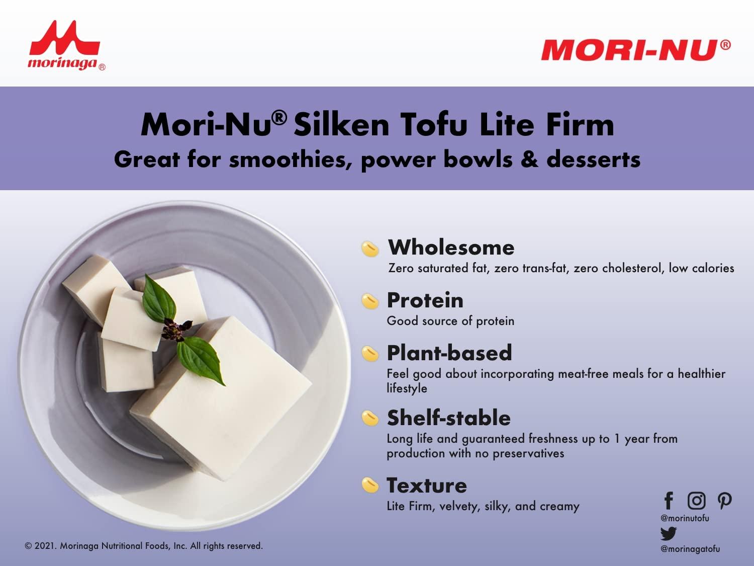 MoriNu Silken Tofu Lite Firm Velvety Smooth and Creamy Low Fat