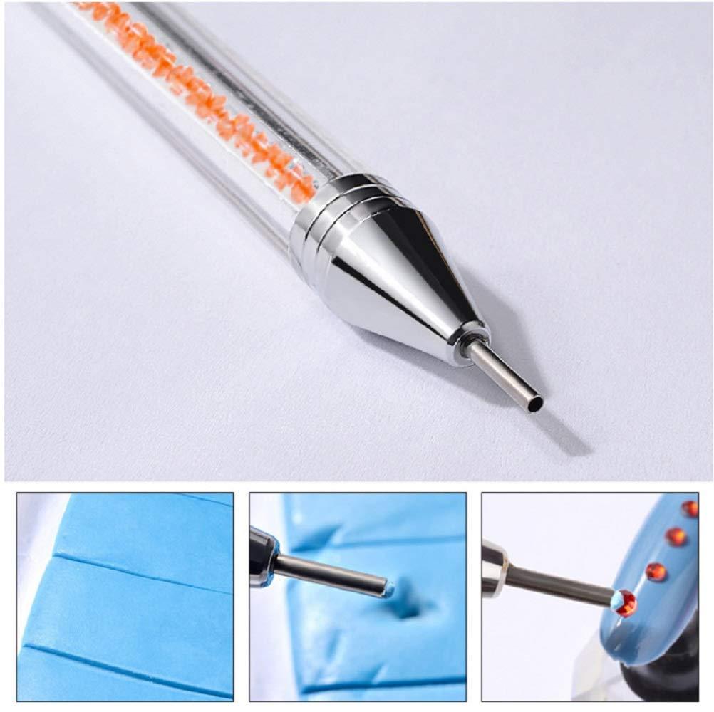 Dual-ended DIY Nail Rhinestone Picker Dotting Tool with Extra 2