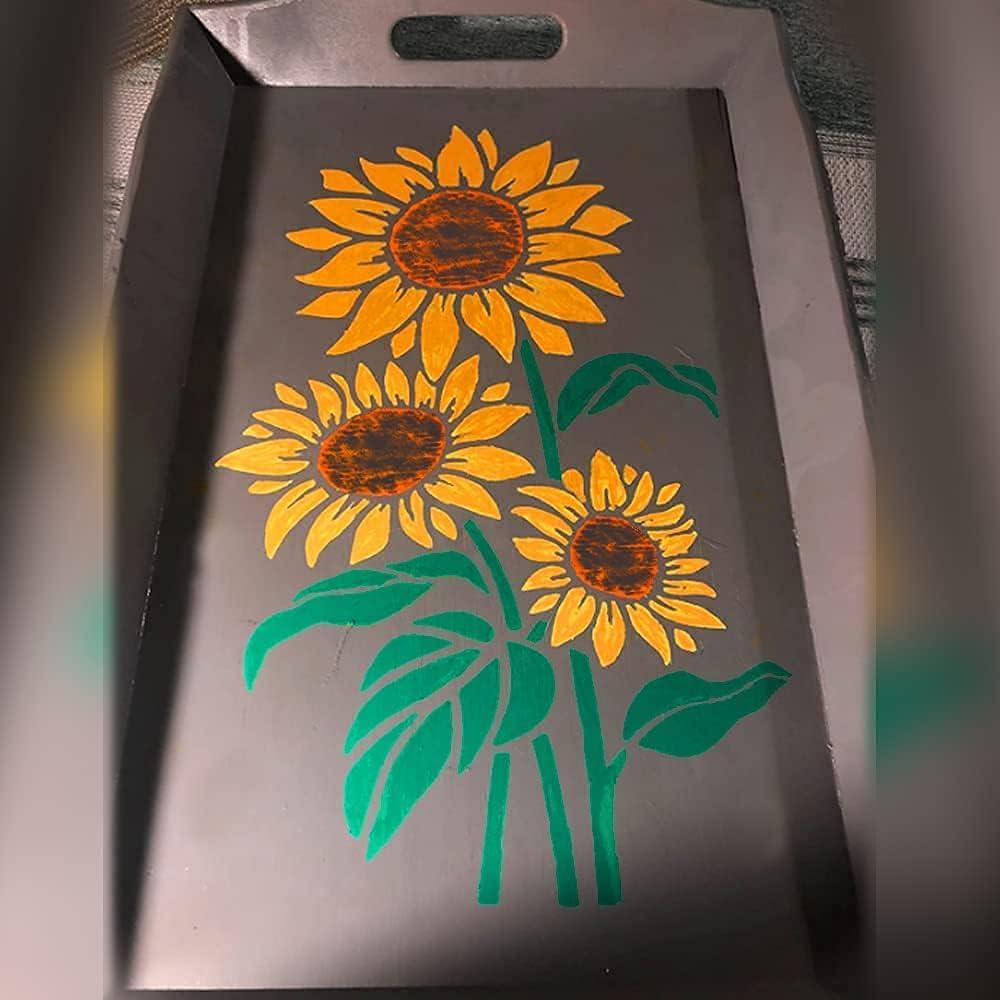 DLY LIFESTYLE Large Sunflower Stencil (12x15 Inches) - Reusable Sun Flower  Stencils for Painting on Wood, Canvas, Paper, Fabric, Wall, Furniture - DIY  Template for Art and Crafts Sunflower 12X15 Inch