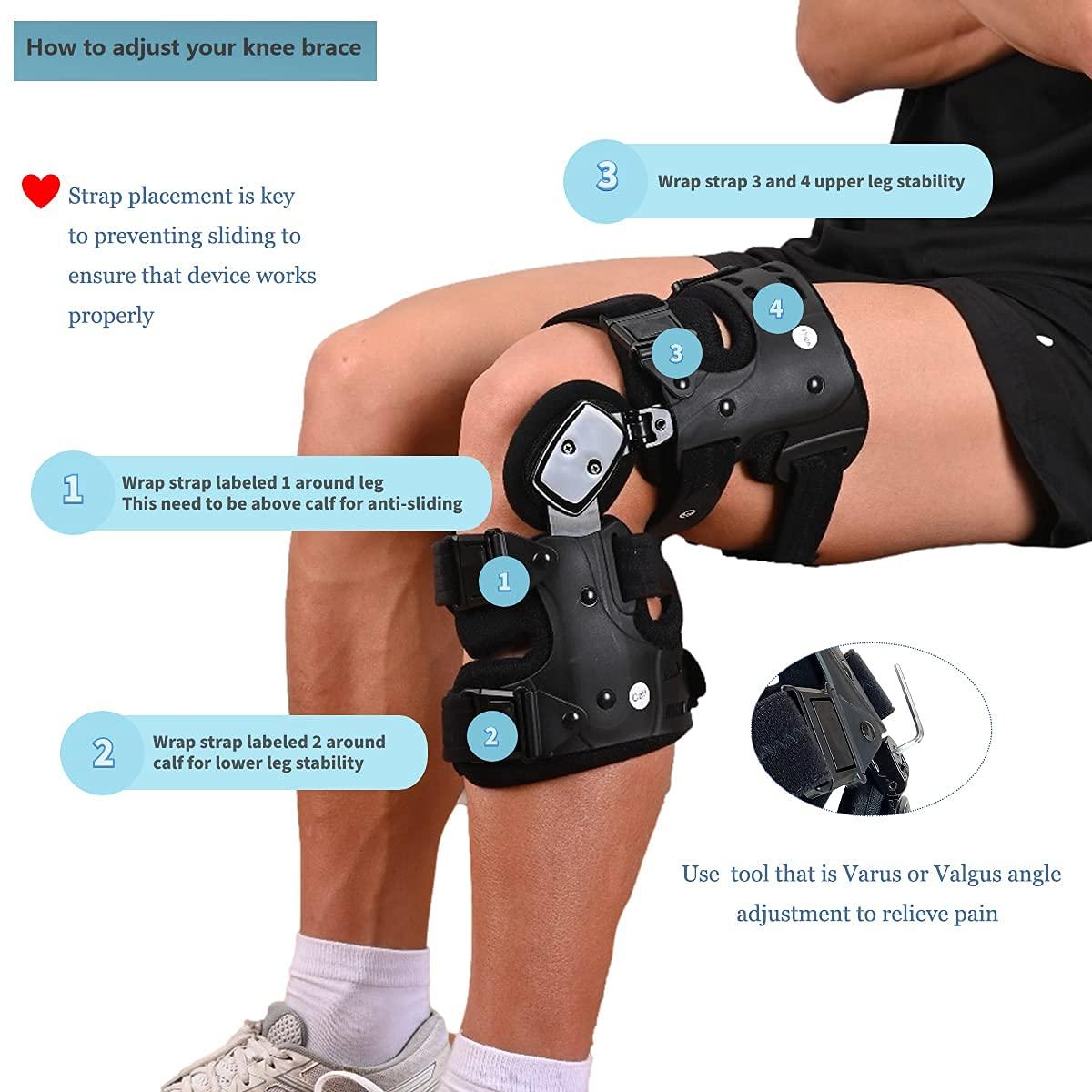 Komzer OA Unloader Knee Brace Adjustable ROM Stabilization for