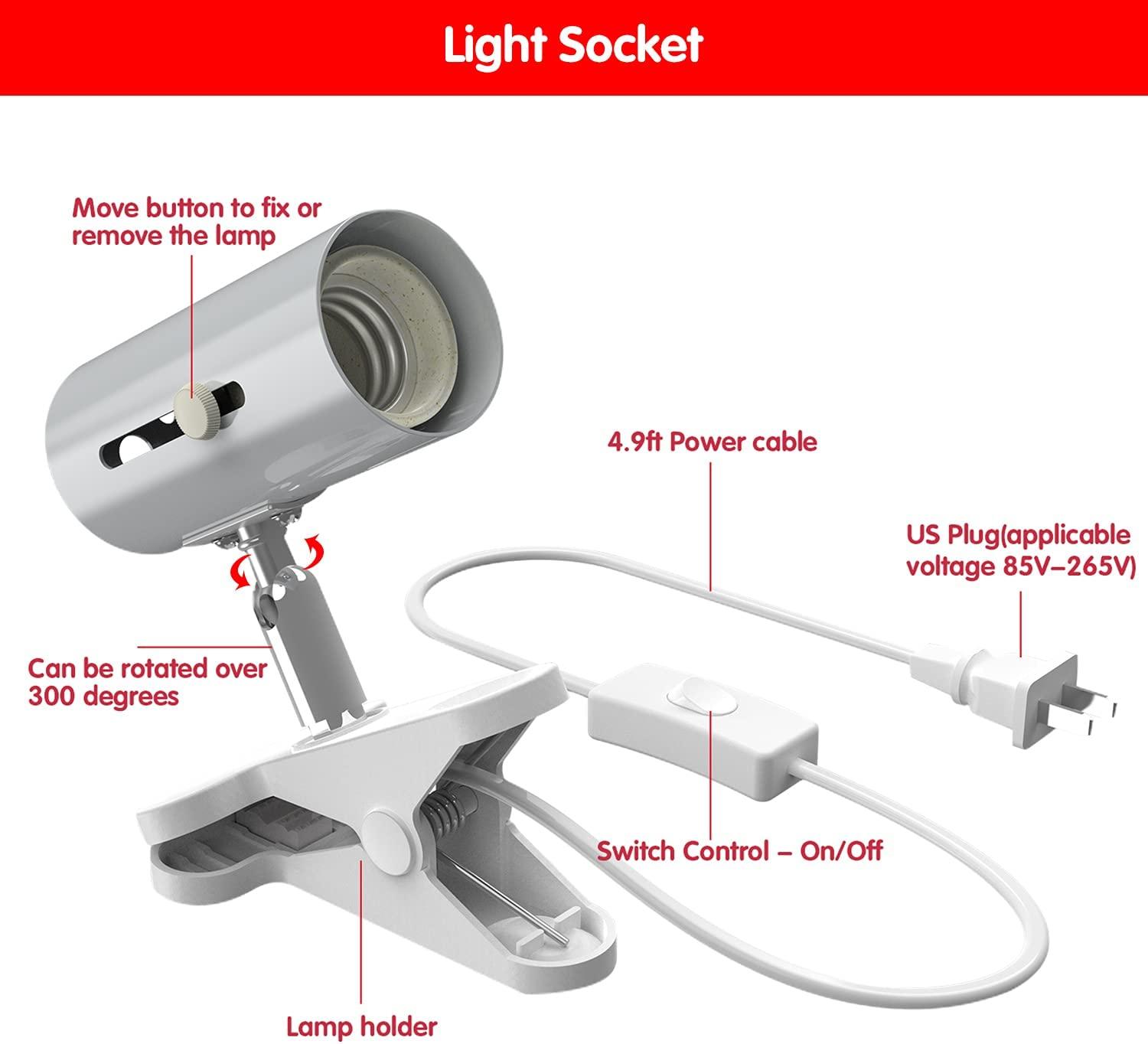 Bestqool Red Light Therapy with Light Socket, 660nm & 850nm 18 LEDs