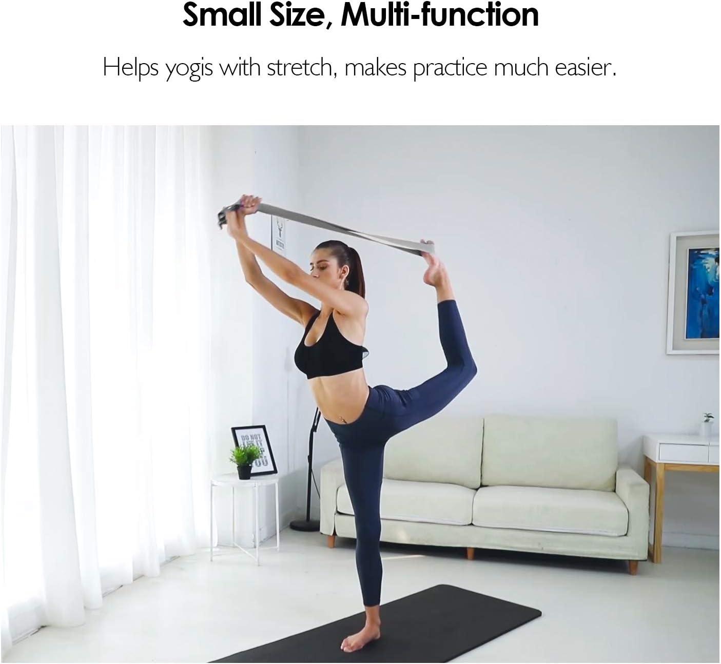 REEHUT Yoga Strap (6ft, 8ft, 10ft) w/Adjustable D-Ring Buckle