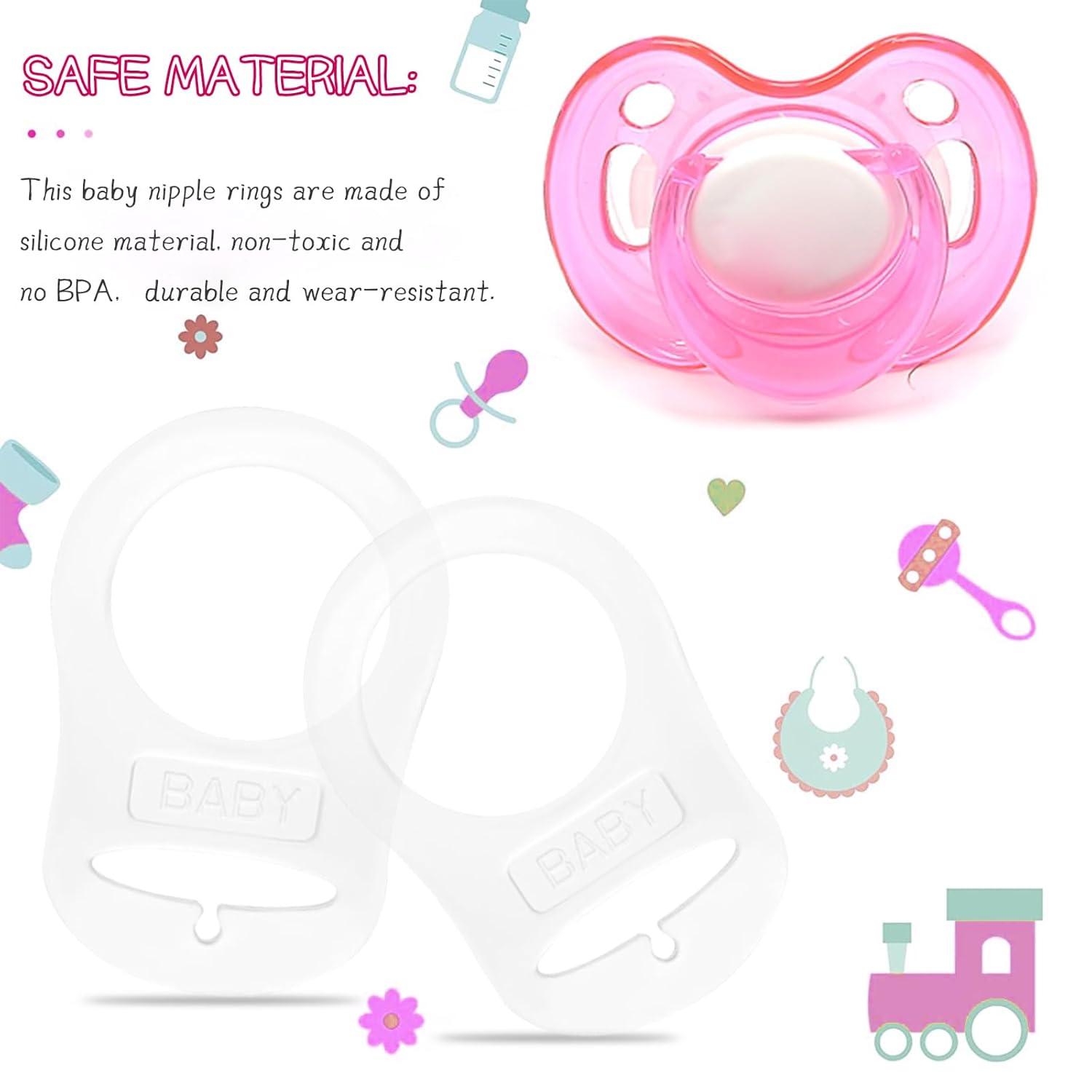 Silicone Button Ring - 6 Pack Pacifier Adapter Clip Holder ...