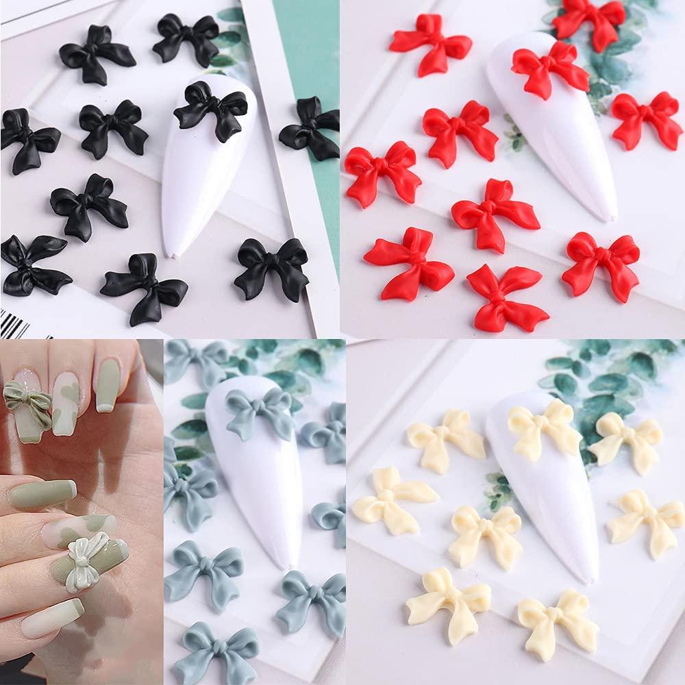 Butterfly Bow Nail Charms 140 Pcs 3D Nail Charms for Acrylic Resin
