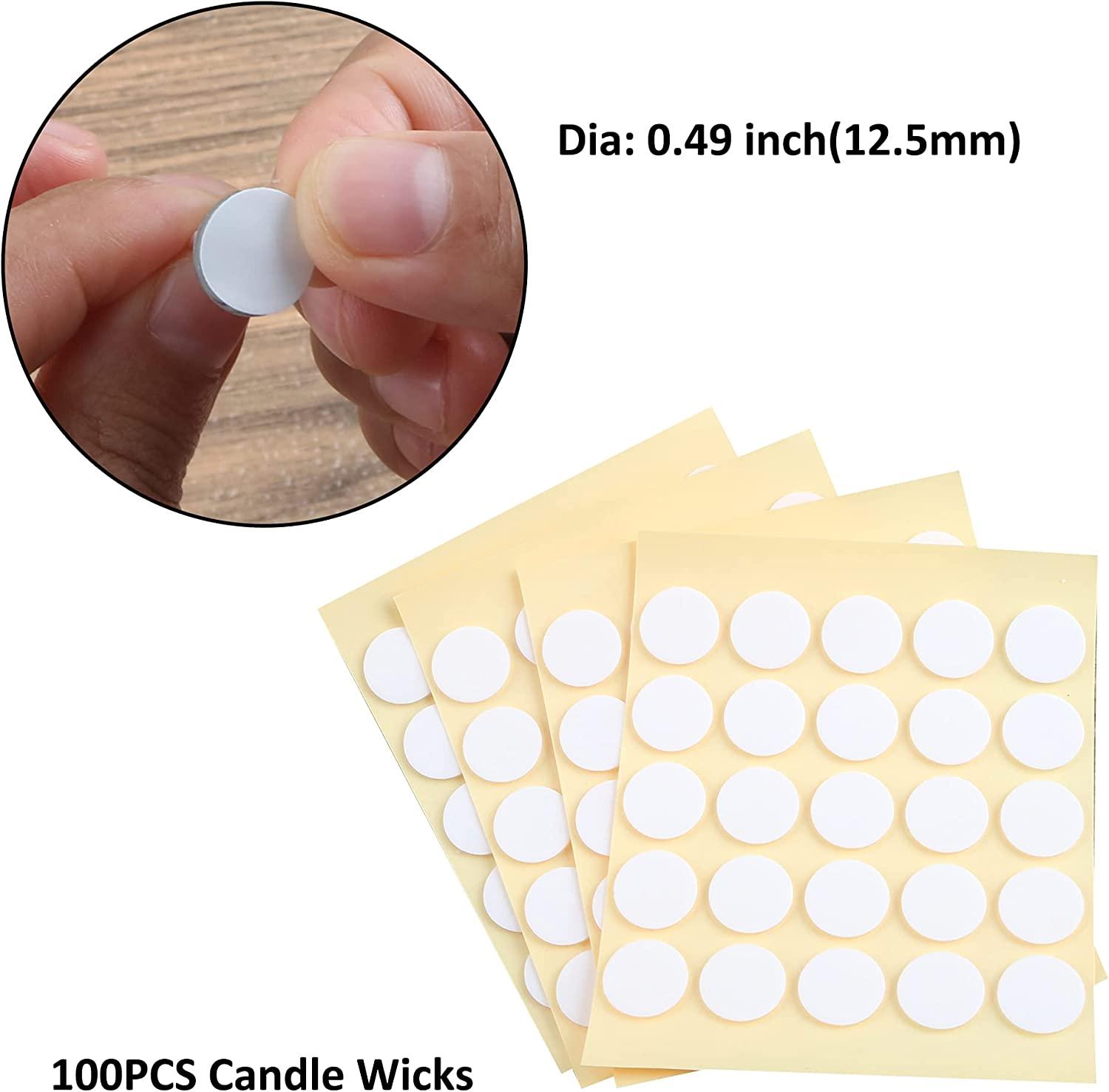 100 Pieces Candle Wicks 6 Inch Candle Making Kit With 1 Piece Wick Holder  And 100 Dots Double-sided Wick Stickers For Candle Making