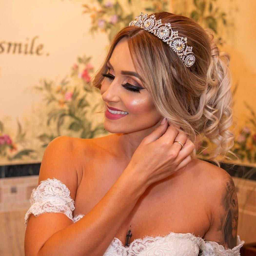 COCIDE Silver Tiara and Crown for Women Crystal Queen Crowns Rhinestone Pri GET IT Silver+Aurora Borealis-COCIDE Gold Crowns compatible Women