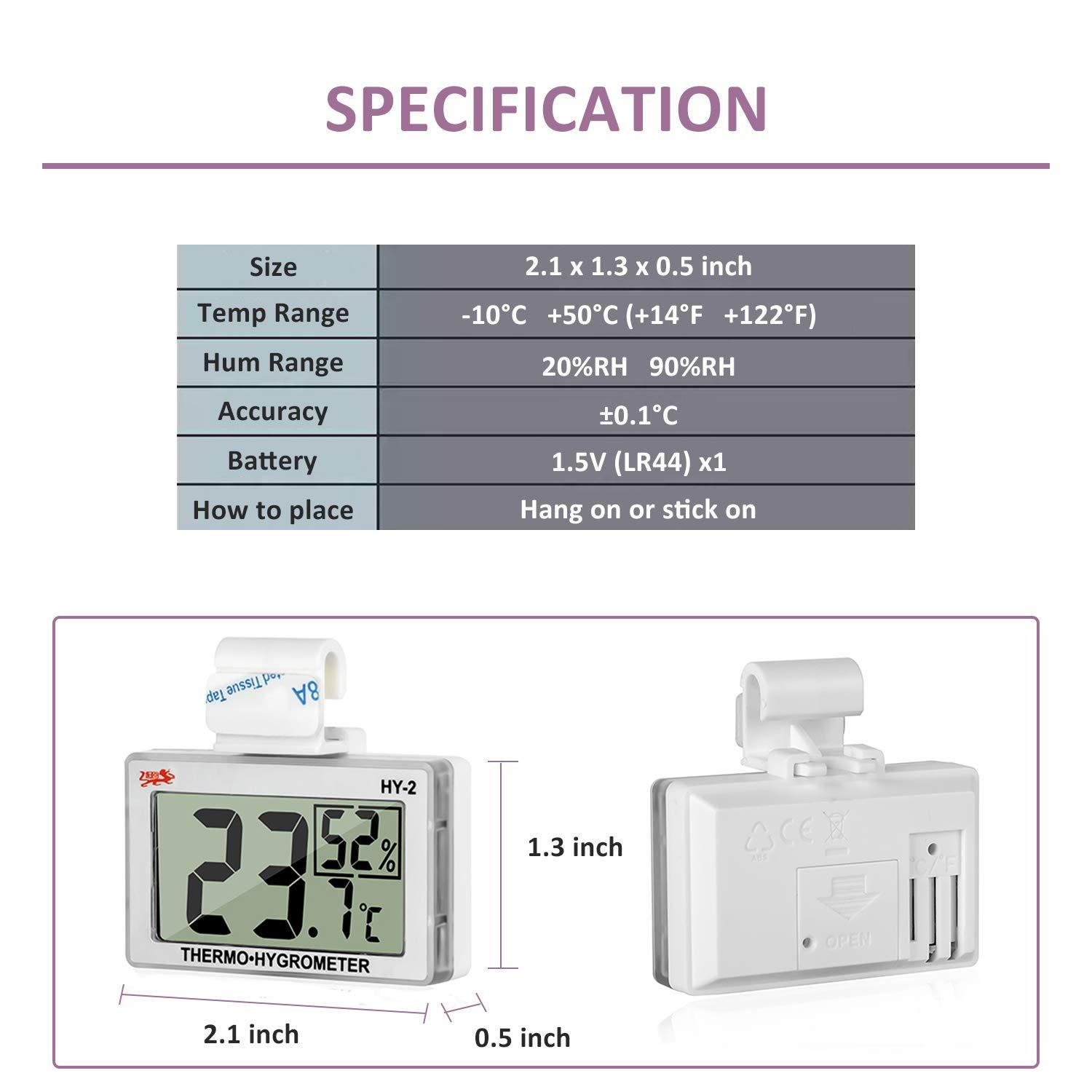 Terrarium Digital Hygrometer Thermometer Reptile Easy To Read Terrarium  Thermometer Humidity Gauge For Aquarium Tank