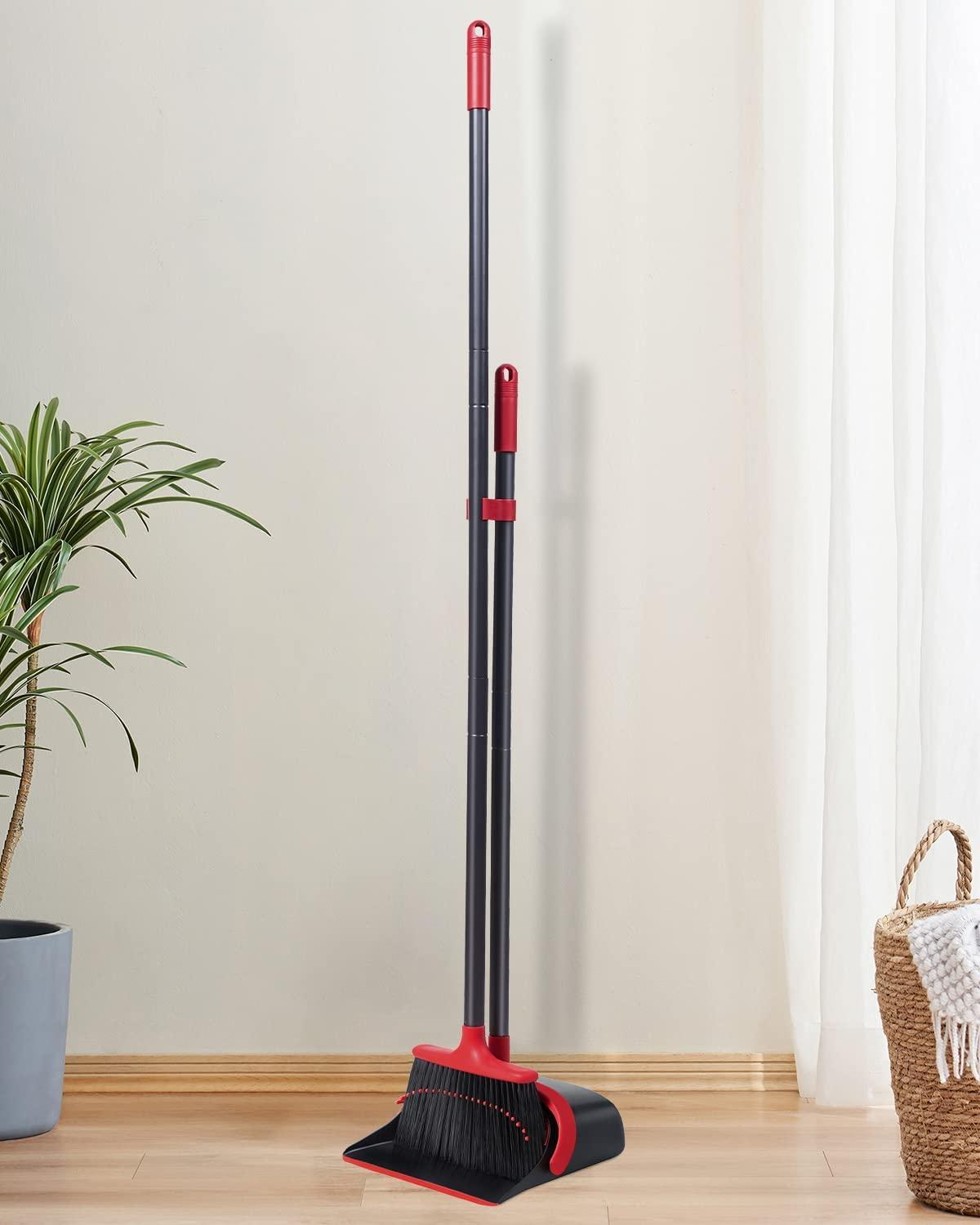 Broom and Dustpan Set - Upgrade 52 Long Handle Broom with
