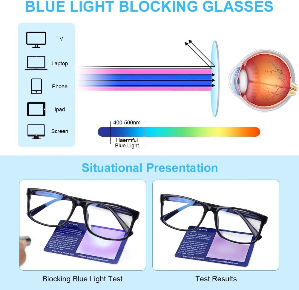 AOOWU Blue Light Blocking Glasses Pack Lightweight Computer