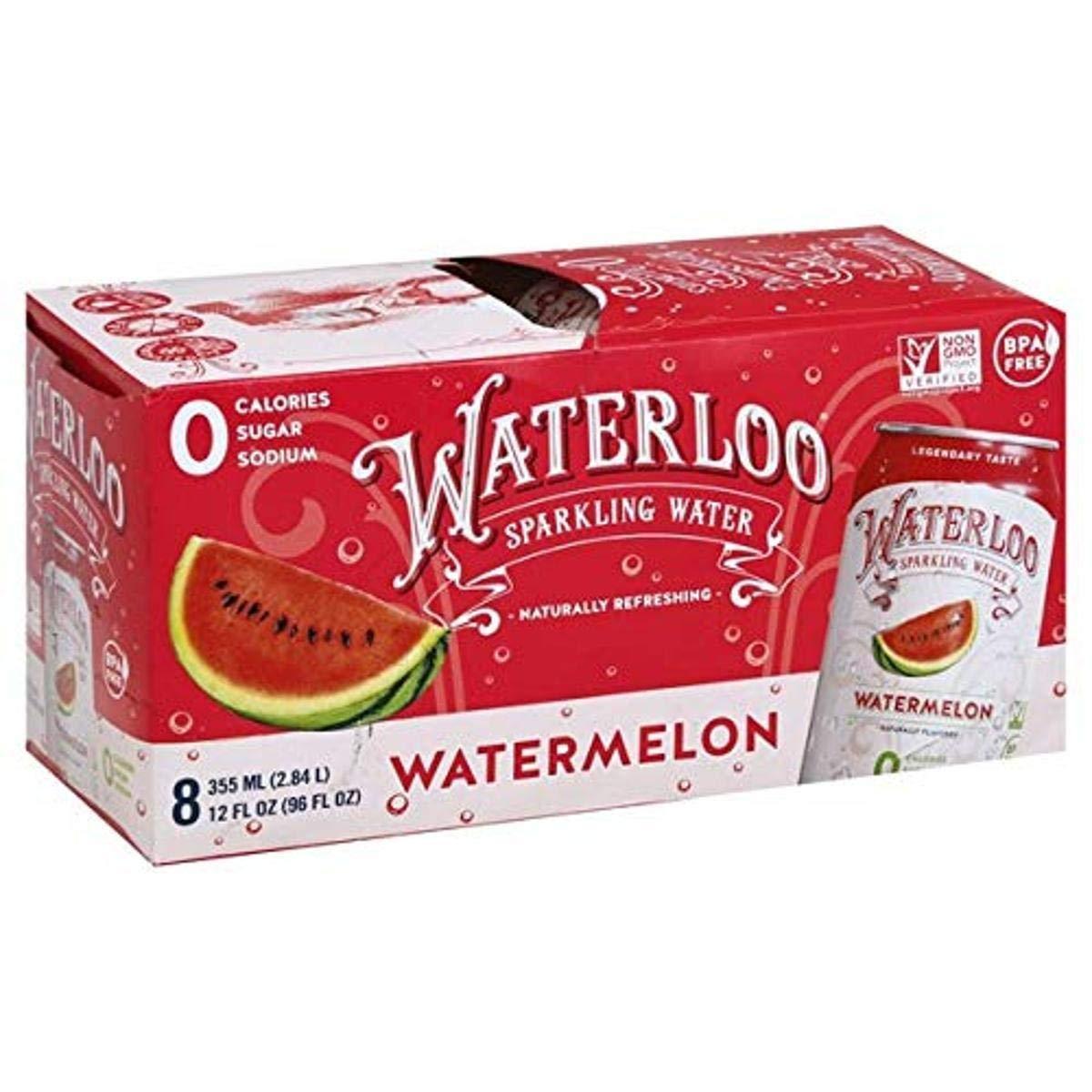 Waterloo Watermelon Sparkling Water, 12 Fl Oz (pack of 8)