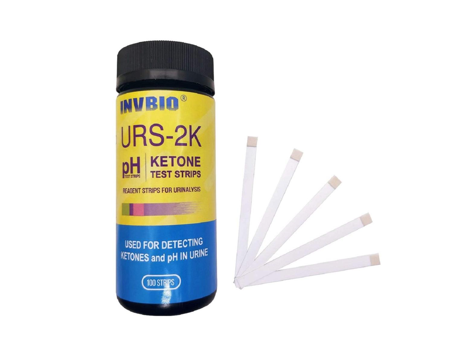 INVBIO pH+Keto 2in1 Urine Test Strips 100ct Monitor Ketosis, pH