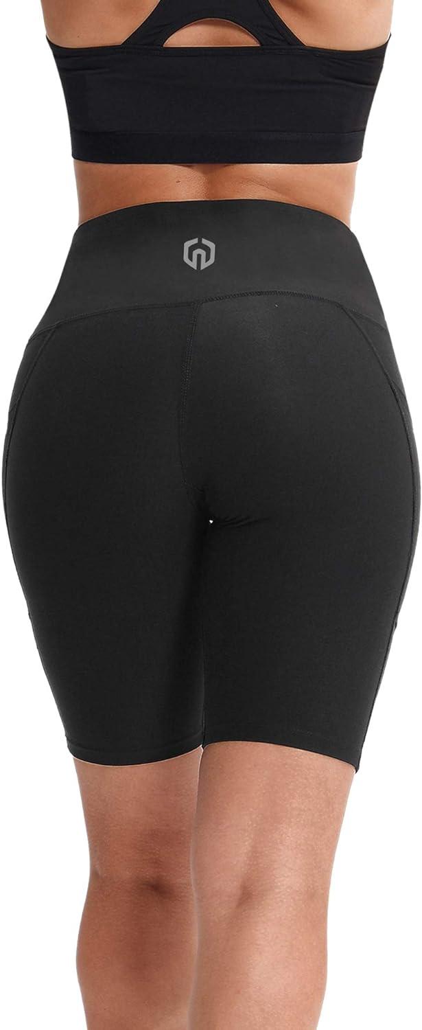 NELEUS Women's High Waist Yoga Shorts Tummy Control Workout Running  Compression Shorts with Pocket XX-Large 9044# Black/Black/Black 3 Pack