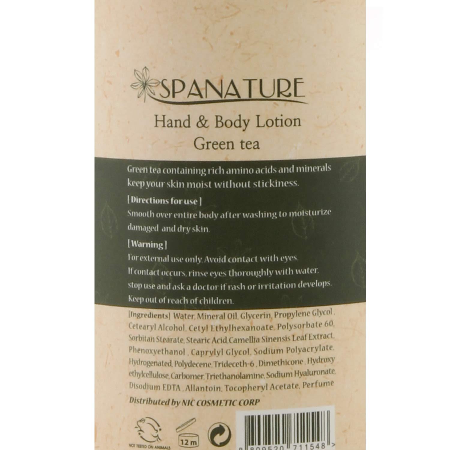 Spanature Green Tea Hand & Body Lotion Daily Moisturizing Body Lotion
