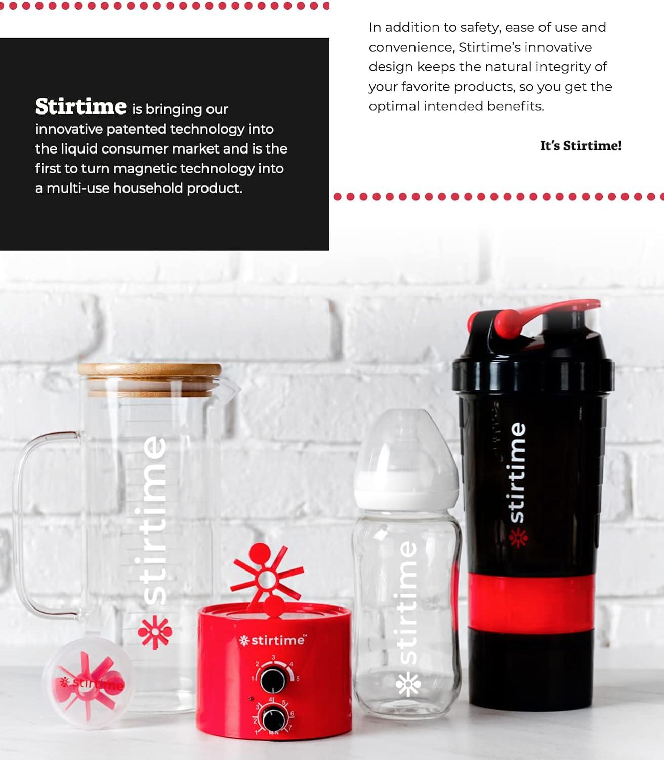 Stirtime Magnetic Protein Powder Mixer Dissolves Unmixed Clumps in Protein  Dehydrated Powders and Vitamins. Lets You Enjoy a Silky Smooth High Benefit  Nutritional Drink Anytime. Made in The USA.
