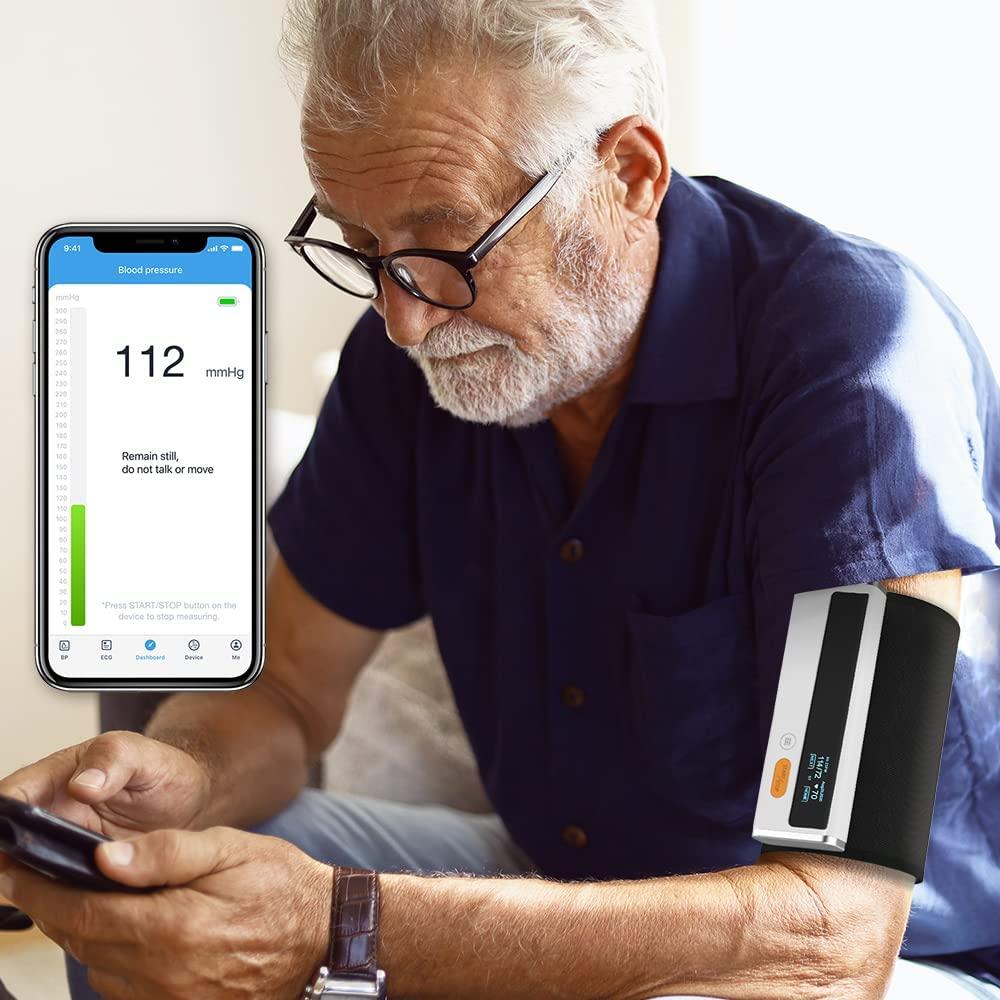 Wellue Armfit Plus Blood Pressure Monitor EKG Upper Arm Cuff BP Machine EKG  Monitor Normal Heart Rhythm in 30 Seconds Built-in Bluetooth with Free App  for iOS Android