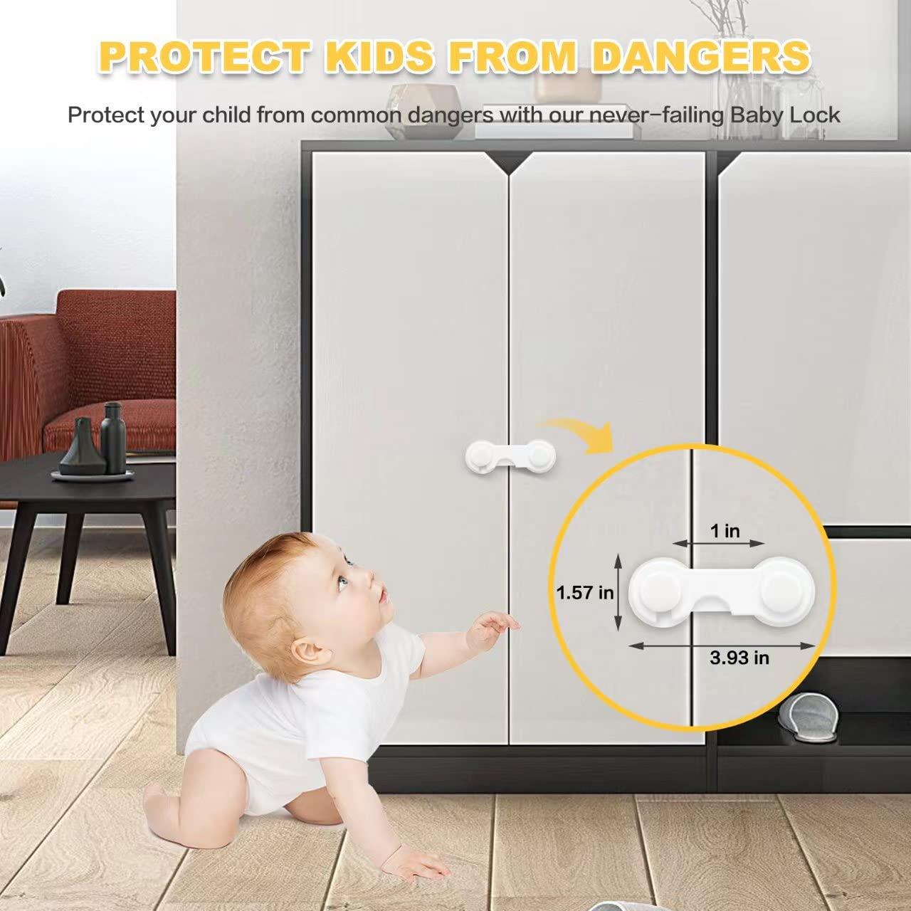 Cabinet Locks Child Safety Latches - Quick and Easy Adhesive Baby