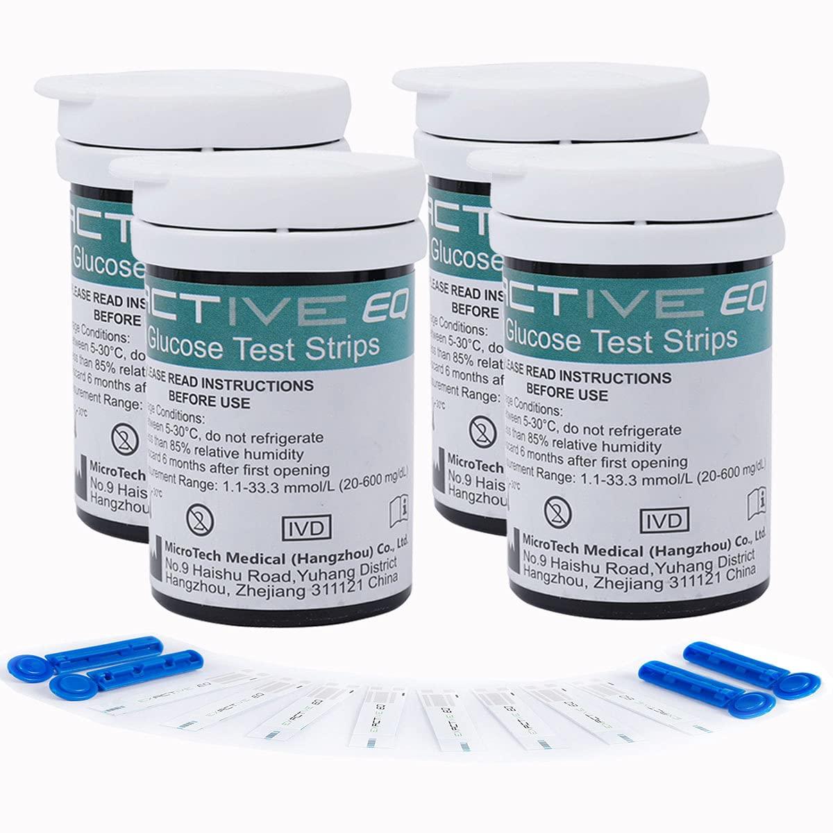 Exactive EQ Diabetes Test Strips x 100 with Lancets x 100 Codefree