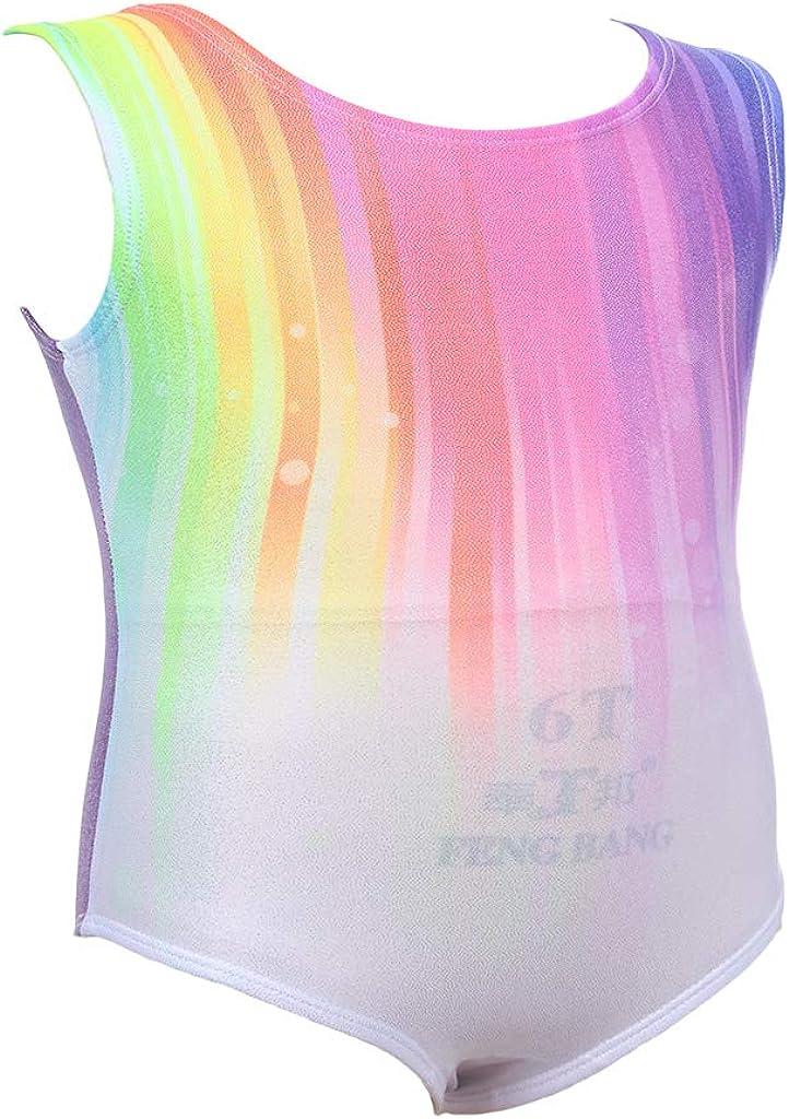 ZIZI Gymnastics Leotards for Girls One-piece Sparkle Colorful Rainbow ...