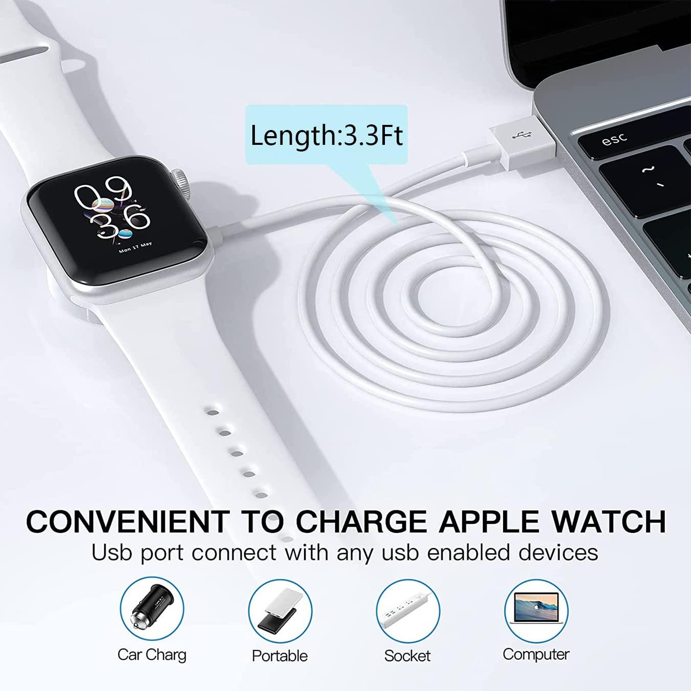 Apple Watch Charger Apple MFi Certified Apple Watch Magnetic Charging Cable  (1m) Fast Magnetic Wireless Charging Cable Cord Portable Charging Cord  Compatible with Apple Watch Series 7 6 SE 5 4 3 2 1