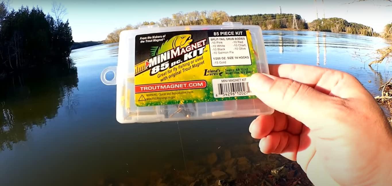 Leland's Lures Trout Magnet 85 Piece Mini Magnet Kit, Includes 70 Grub  Bodies and 15 Size 14 Hooks, for Fly Fishing Or with Original Trout Magnet,  Chatches All Types of Fish