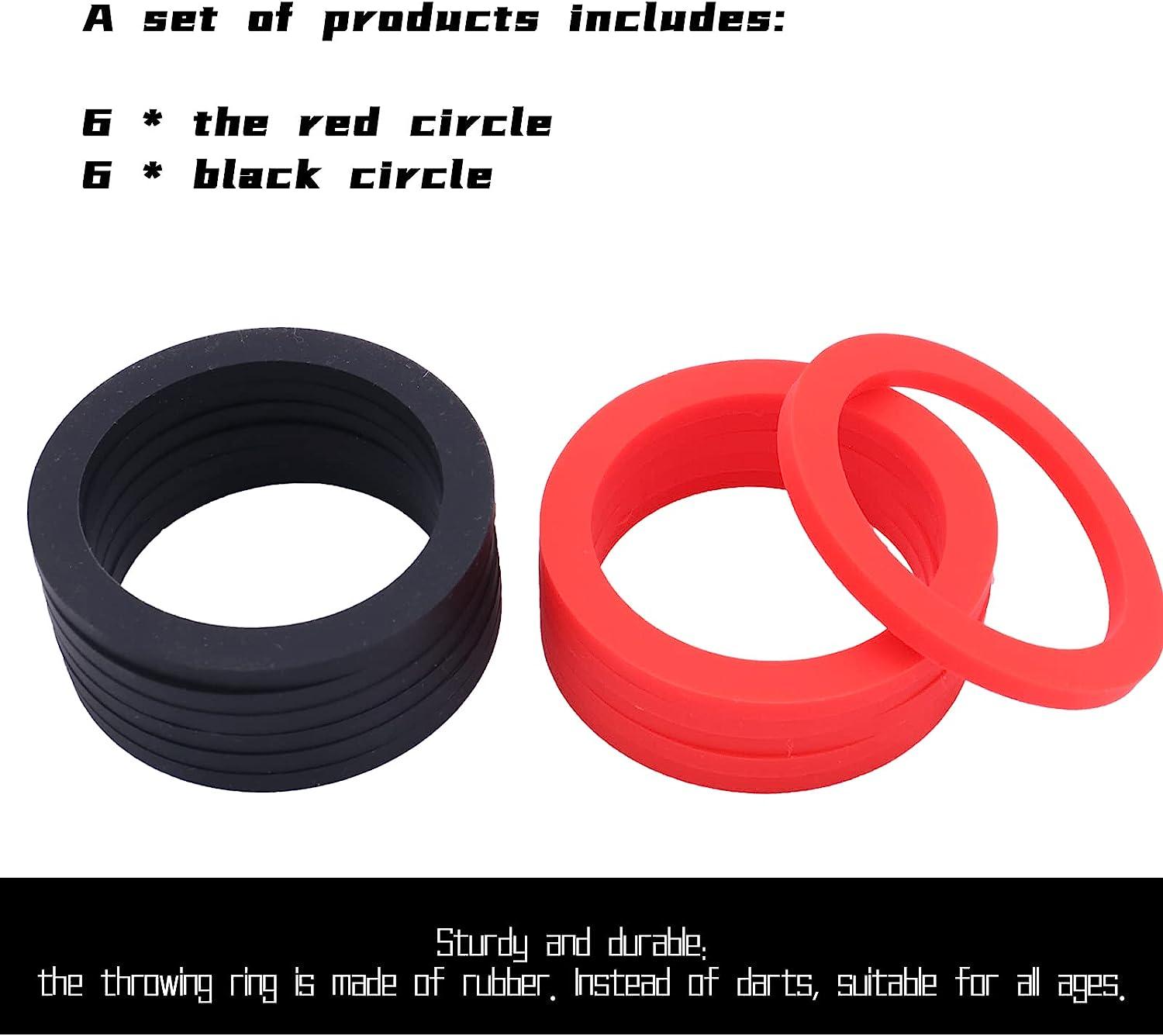 Hook and Loop Throwing Game for Adults and Family Black and Red Ring Toss  Replacement Rings. Family, Adults, Fun Indoor and Outdoor Games.12-pcs