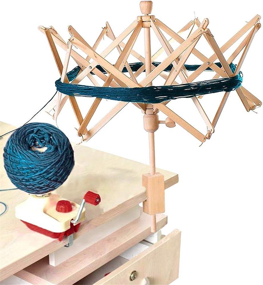  Wooden Yarn Winder and Swift for Crocheting, Knitting, Umbrella Table Top Yarn Swift and Ball Winder Combo Large Capacity