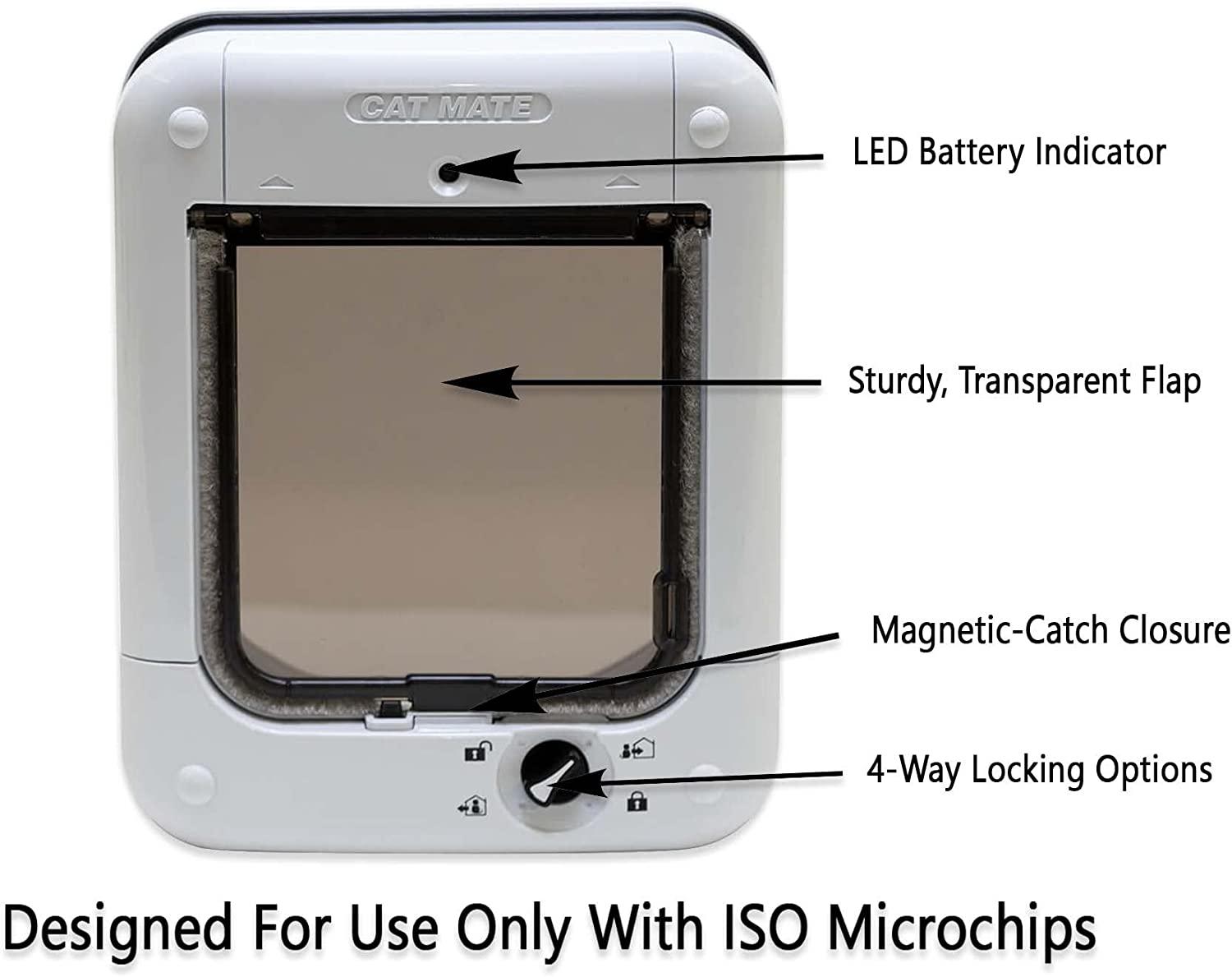Cat Mate Microchip Cat Flap White Secure Entry for Your Cat