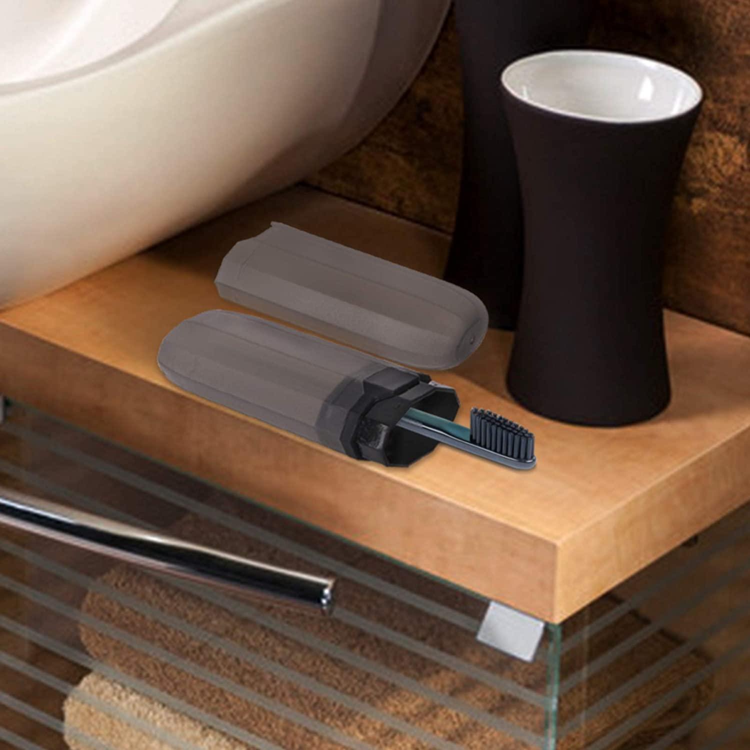 Yeeco Toothbrush Case 2 Packs Transparent Black Toothbrush Travel Case