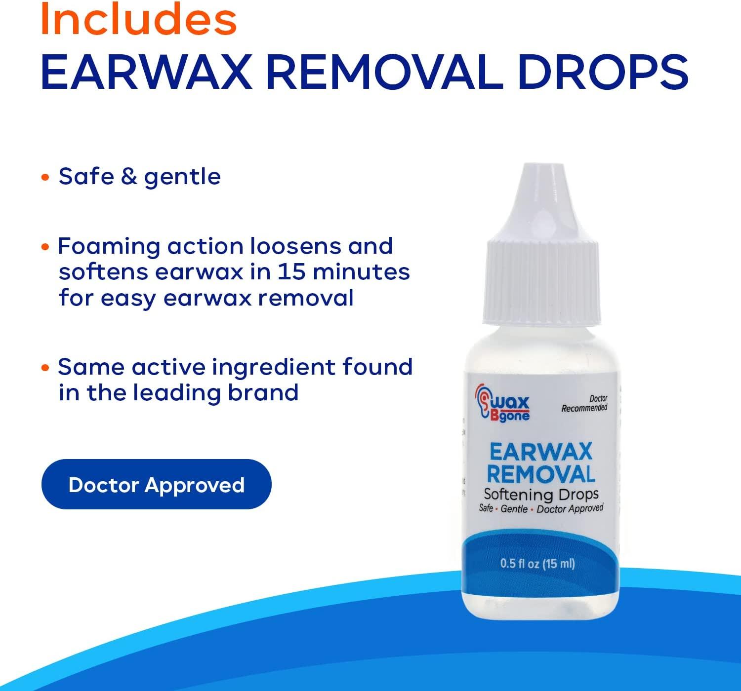WaxBgone Ear Wax Removal Kit with SoftSpray Tips Safe & Effective Earwax Removal for Adults