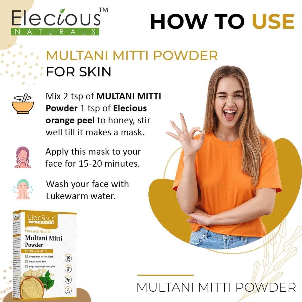 MB Herbals Fullers Earth Powder 100g - Pure Multani Mitti Clay For Face Masks & Skin Care
