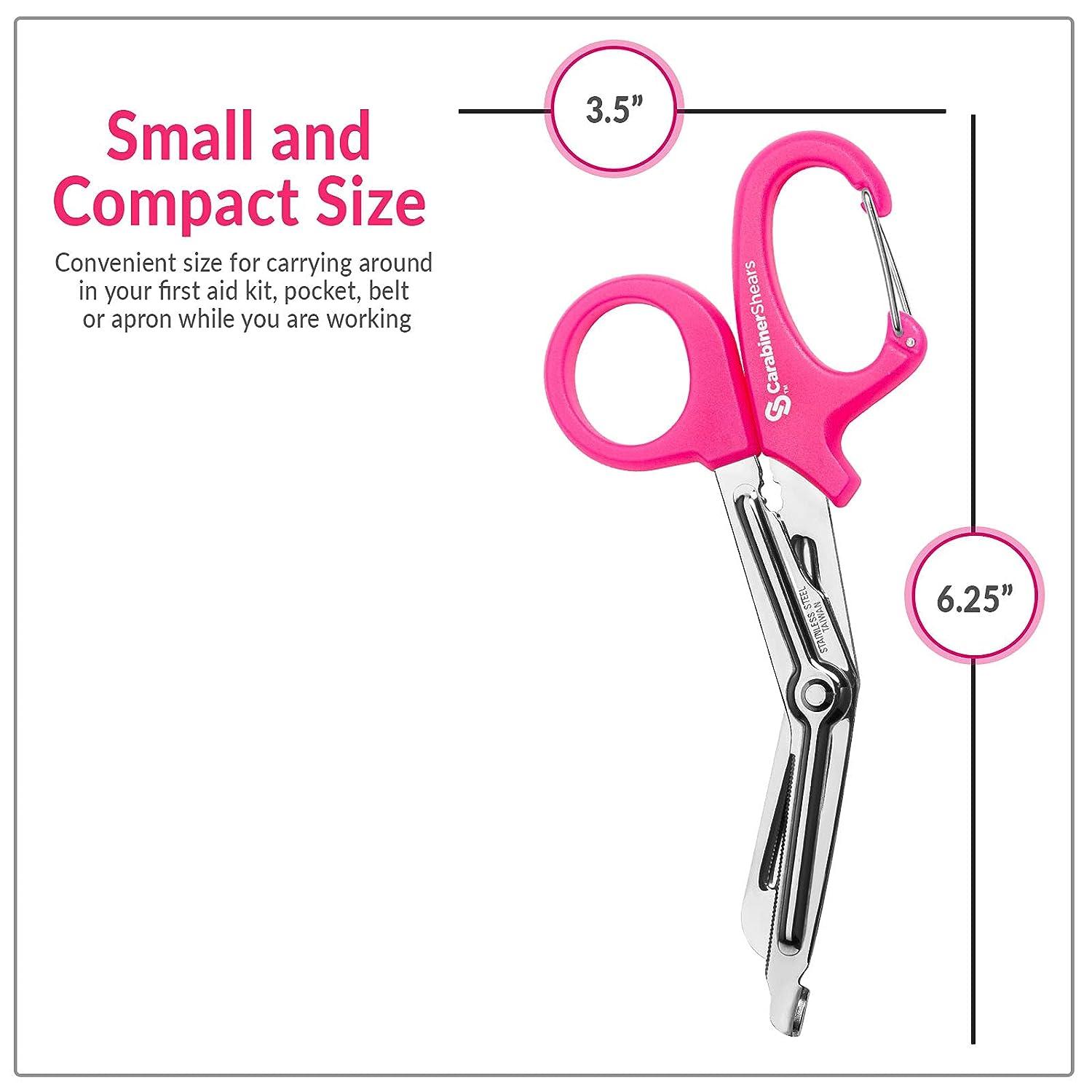 Trauma Shears with Carabiner Stainless Steel Bandage Scissors for