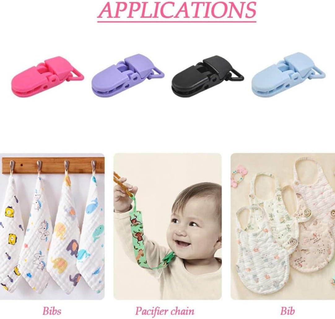 50 Pack Colorful Plastic Baby Pacifier Clips - Durable Hossendrap Dummy ...