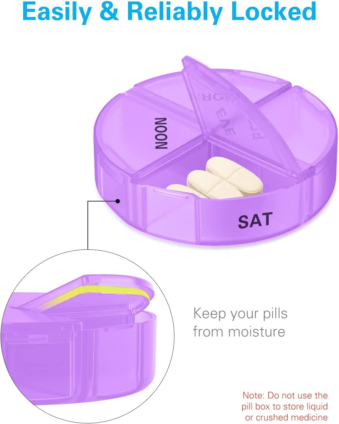 KOVIUU Metal Pill Organizer, Daily Pill Box 4 Times a Day, Travel Pill Case  4 Compartments, Portable Pillbox, Pill Container Holder for Vitamin,  Medicine, Supplement, Fish Oil, Silver - Yahoo Shopping