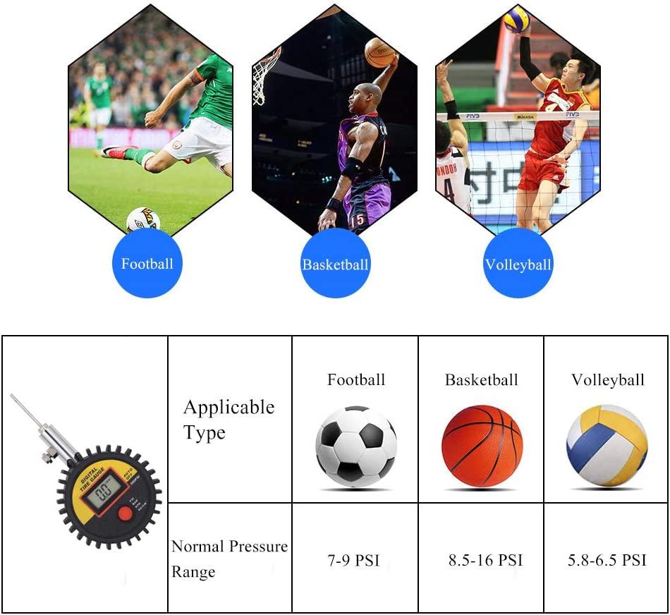 Ball Pressure Gauge Reader Ball Pressure Measuring Tool Basketball Football  Volleyball Barometer Basketball
