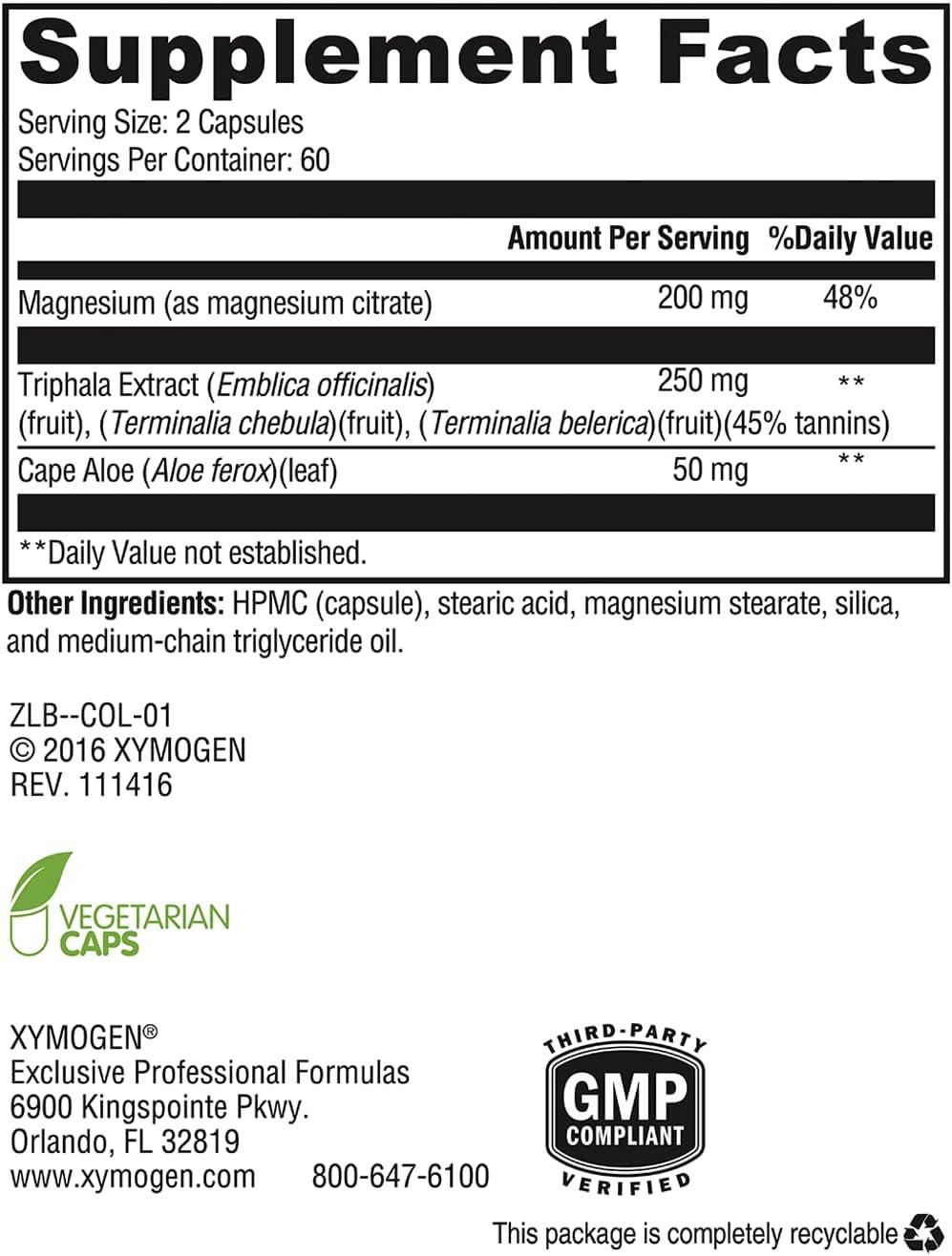 XYMOGEN ColonX Triphala Supplement for GI Motility & Digestive Health