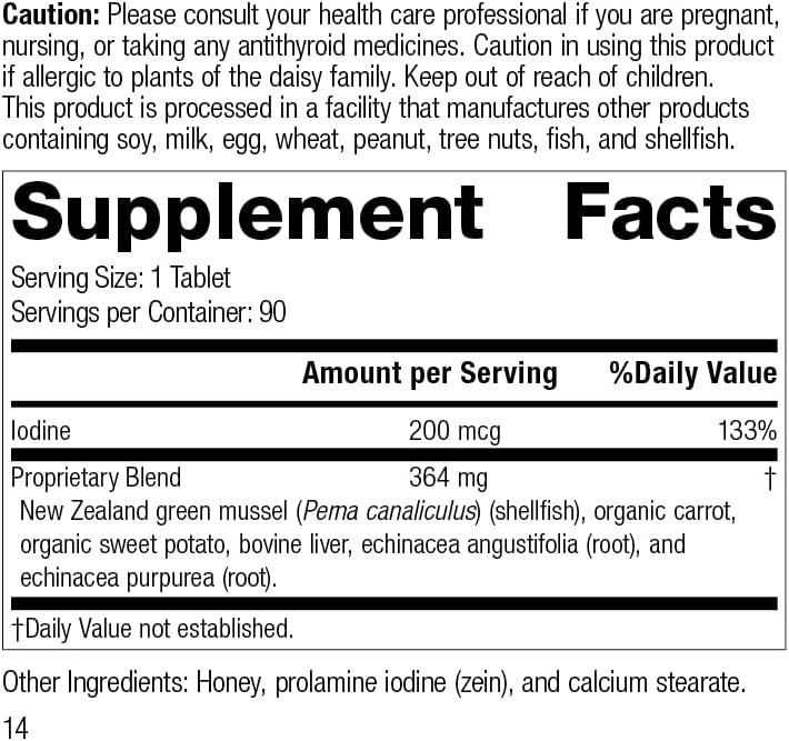 Standard Process Iodomere Whole Food Metabolism and Thyroid Support