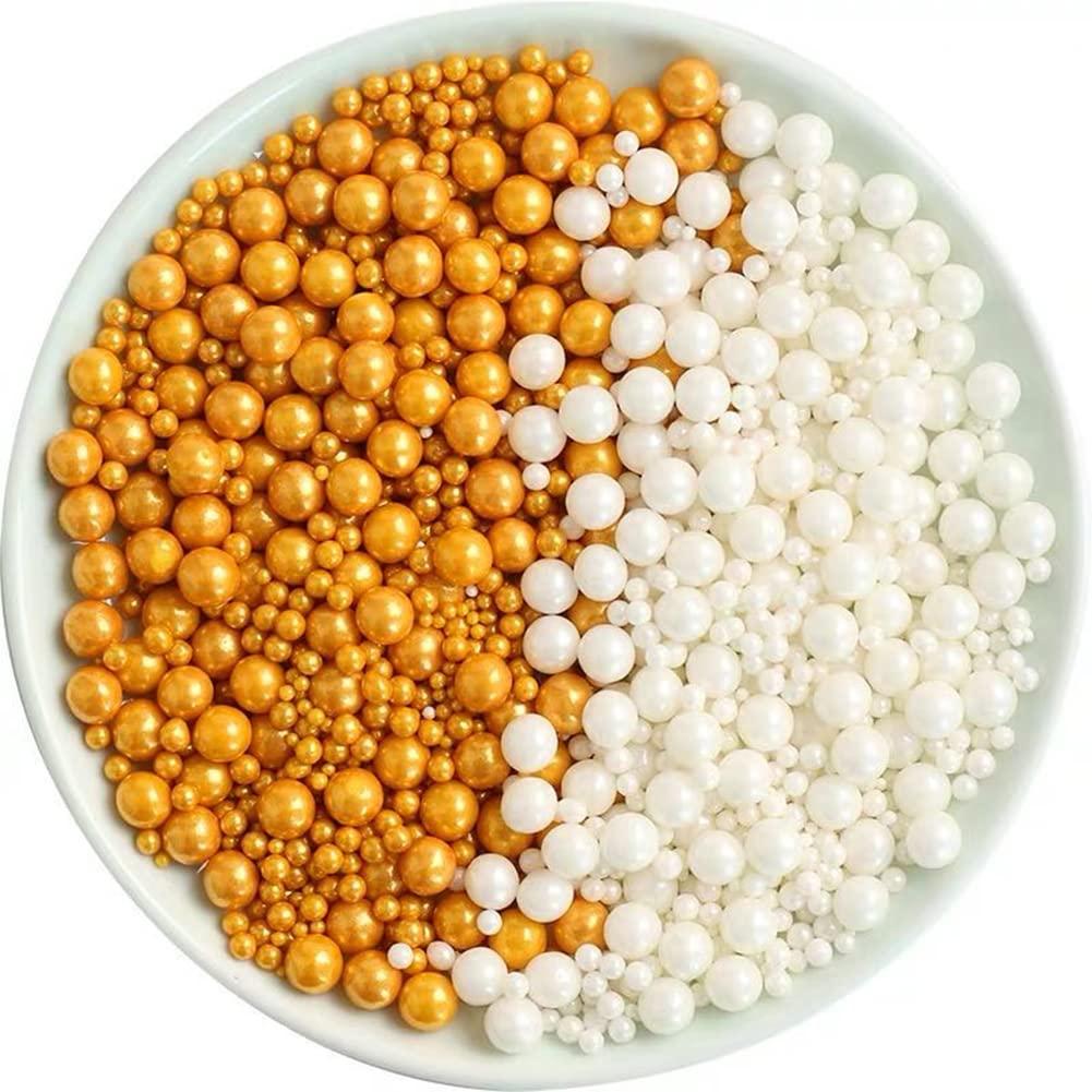 Edible White Sugar Pearls Candy Sprinkles 120G/ 4.23Ounce Baking Cake  Sprinkles Cupcake and Cake Topper Cookie Decorations Wedding Party  Valentines