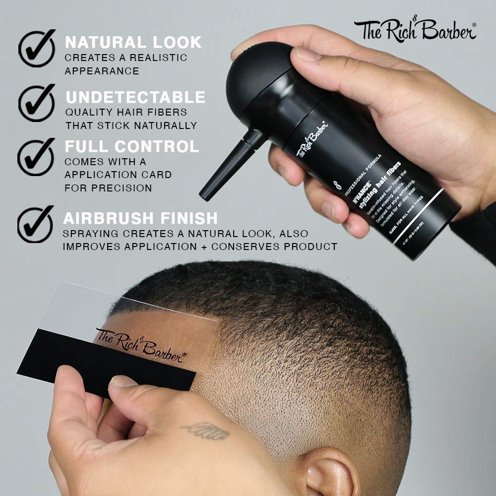 The Rich Barber N’Hance Hair Fibers & Applicator Pump Set | Natural  Concealing Hair Thickening Fibers | Long-Lasting Spray with Accessory For  Crisp