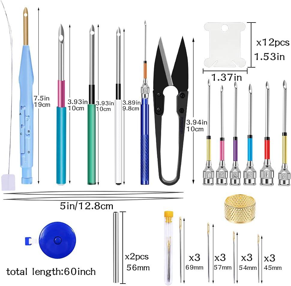 Jupean Embroidery Punch Needle 156 Pcs Punch Needle Tool with